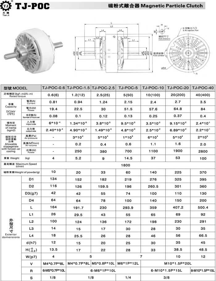 磁粉離合器尺寸圖